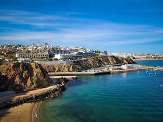 Obraz premium Aerial drone shot of Marina in Albufeira, Portugal