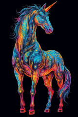 Obraz na płótnie Canvas colourful unicorn illustration