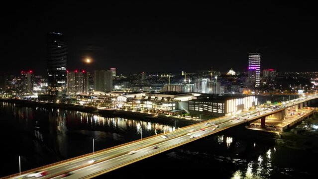 Belgrade Night Time-lapse over Sava River