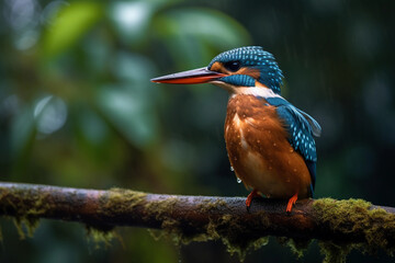 Fototapeta premium Kingfisher bird sitting on a branch