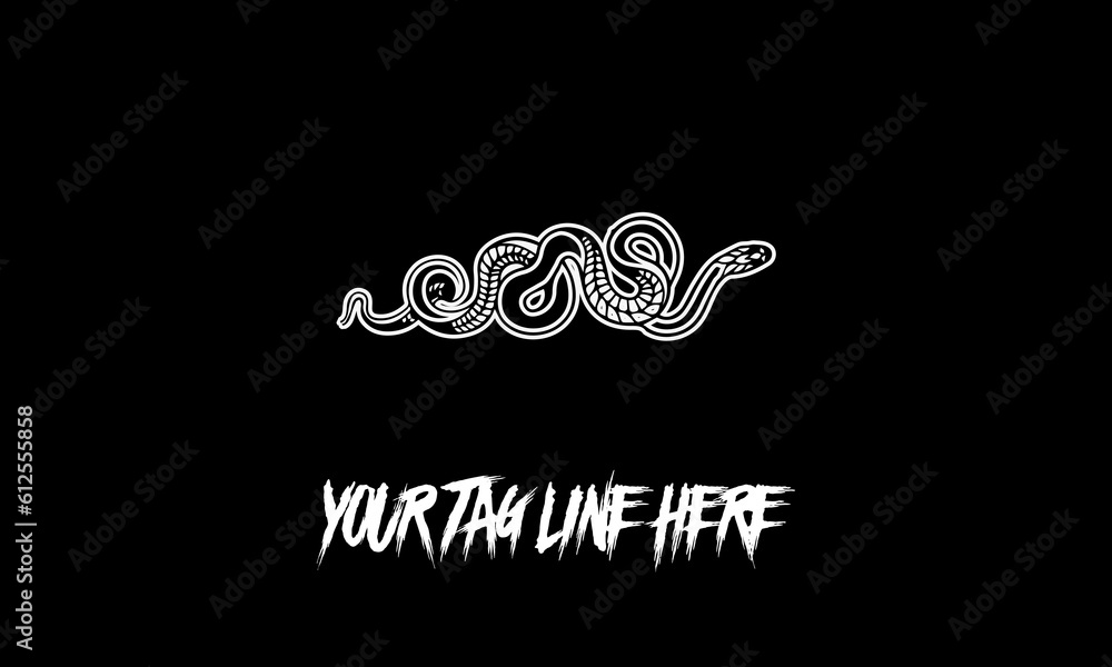 Poster vector of a snake icon with a tag line on a black background