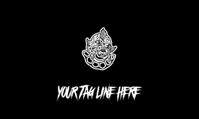 Vector illustration of a cyring baby icon and a text for a tagline on a black background