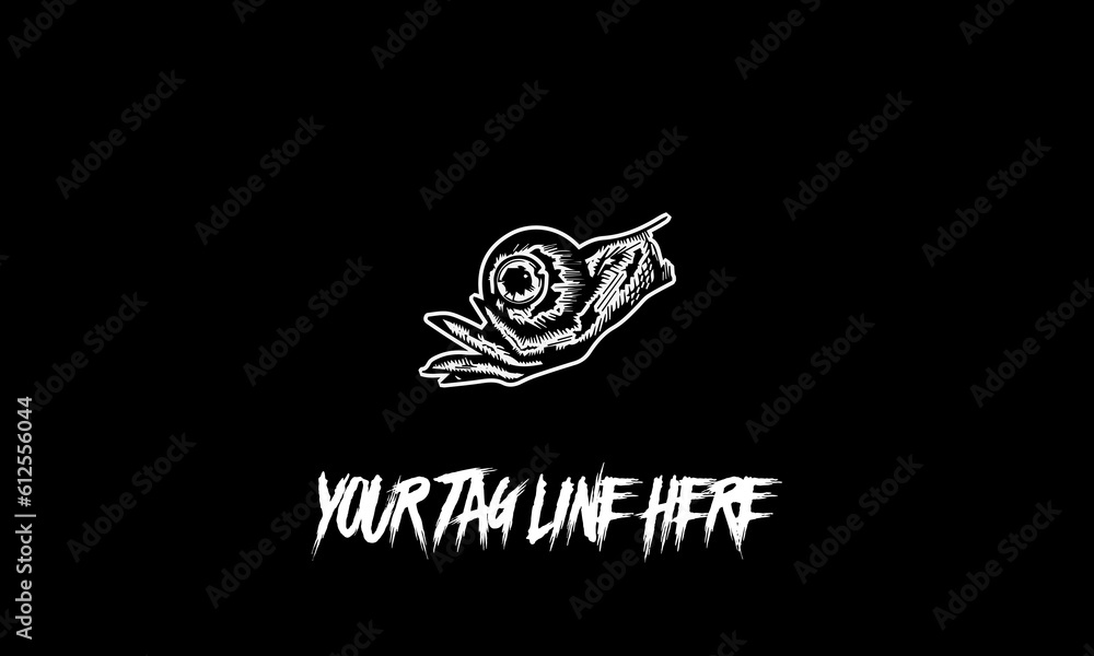 Poster vector of a hand icon with a tag line on a black background