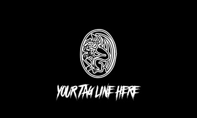 Vector design of a creative minimalistic patchwork tattoo with copy space on a dark background