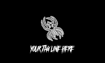 Vector design of a creative minimalistic patchwork tattoo with copy space on a dark background