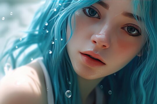 3D realistic animated girl images created with artificial intelligence. Generative AI.