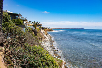 Multimillion Dollar Homes Are at Risk on Rocky Cliffsides Due to Climate Change in La Jolla, California, USA
