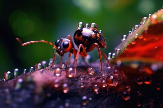 Close-up ant images. Generative AI