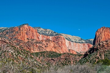 Moon rising over the red rocks of Southern Utah