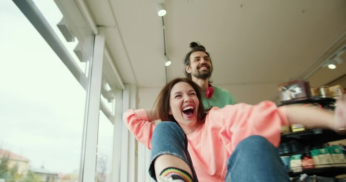 Vibrant Bliss: The Ecstatic Supermarket Expedition of the Joyful Couple