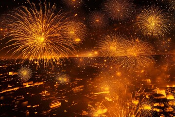Fireworks at Night | Generative AI 