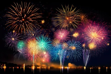 Fireworks at Night | Generative AI 