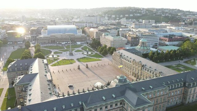 Aerial view of the beautiful city of Stuttgart located in Germany