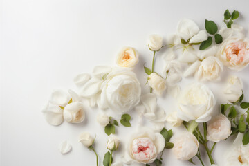 blossom spring nature white petal wedding floral celebration flower background beautiful. Generative AI.