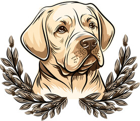 Cute Labrador retriever, logo, vector illustration of a dog