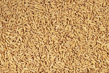 Organic rice puff cereal closeup background. Texture background. Delicious and nutritious crisped rice cereal. Breakfast