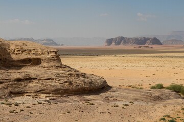 Beautiful shot of the Wadi Rum Desert during the day in Jordan