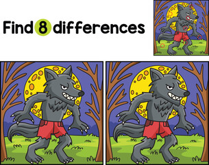 Werewolf Halloween Find The Differences