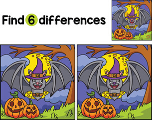 Vampire Bat Halloween Find The Differences