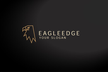 Eagle edge  logo design stock vector black silhouette