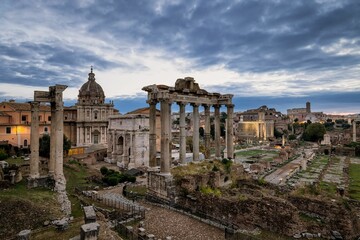 Fototapeta na wymiar Beautiful shot of Ruins of the Forum, Rome