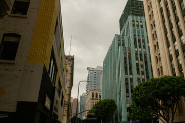 Fototapeta na wymiar Downtown Los Angeles in the June Gloom