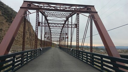 Aerial view of bridge in San Bernardino