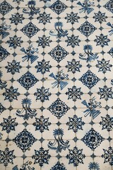 Vertical shot of the ancient mosaic in Portugal