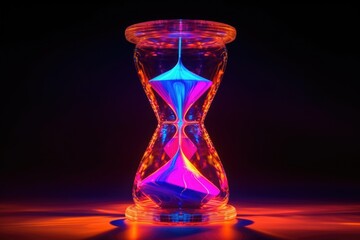 Animals, Joker, clown, panda or plants decorated with neon. Generative AI.