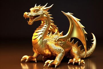 Fototapeta premium 金の龍,Generative AI AI画像