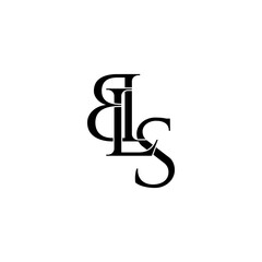 bls lettering initial monogram logo design