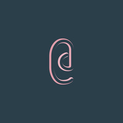 Obraz premium Commercial at(@) initials font logo design for vector, icon, company, business, branding, and others