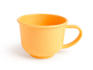 Orange cup isolated on white background. Children's Day celebration