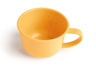 Orange cup isolated on white background. Children's Day celebration