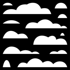 Vector Collection Set of Cloud Silhouettes