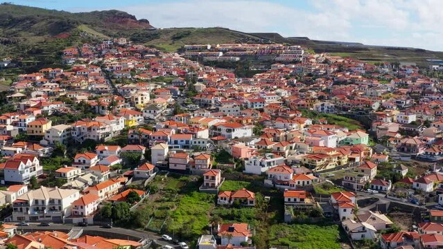 Aerial view of a fishermen's village on Madeira Island, Portugal