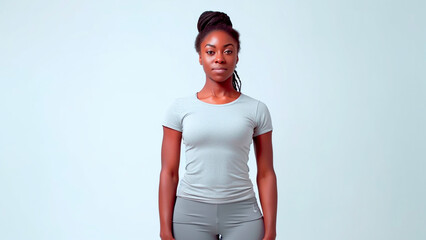 Beauty woman using T-shirt mock-up magazine