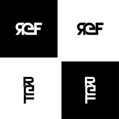 ref typography letter monogram logo design set