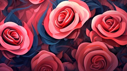 A beautiful and enchanting background with roses. Romantic, Lote and Passion. Create with generative ai.