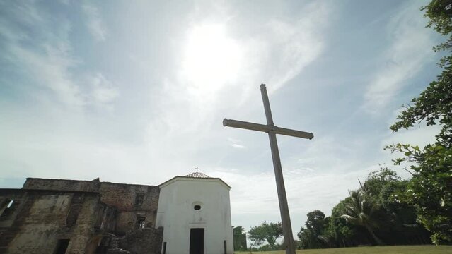 Chapel of the Garcia D'&Aacute;vila castle in Praia do Forte in Bahia Brazil