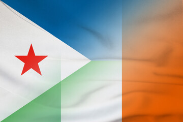 Djibouti and Ireland official flag international relations IRL DJI