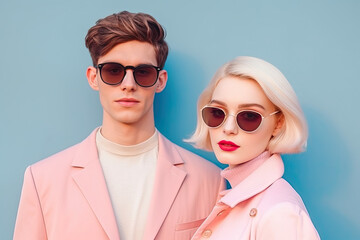 couple in sunglasses. Generative AI