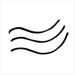 Obraz premium Vector doodle wavy lines stamp on envelope, letter