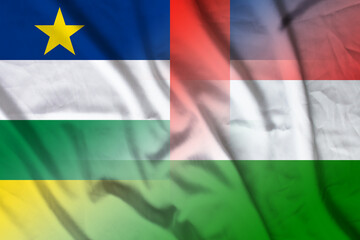 Fototapeta premium Central African Republic and Hungary official flag international negotiation HUN TCD