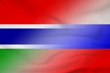 Gambia and Russia official flag international contract RUS GMB