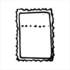 Vector doodle illustration of postage stamp for letter