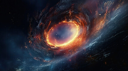 Fototapeta na wymiar Illustration representing a black hole - AI generated image.