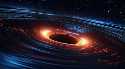 Illustration representing a black hole - AI generated image.