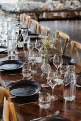 Table in a hall for a wedding event