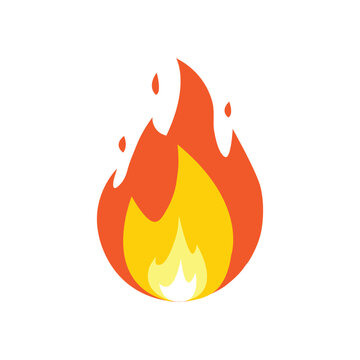 View of a fire icon isolated on a white background